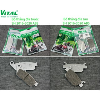 Bố thắng đĩa Truớc Sau sh 125/150/sh sau 300i  sh có ABS 2016 -2021 VITAL - Má phanh xe máy, bố thắng đĩa VITAL Thái lan
