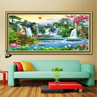 Tranh Thêu Chữ Thập Lưu Thủy Sinh Tài 3D