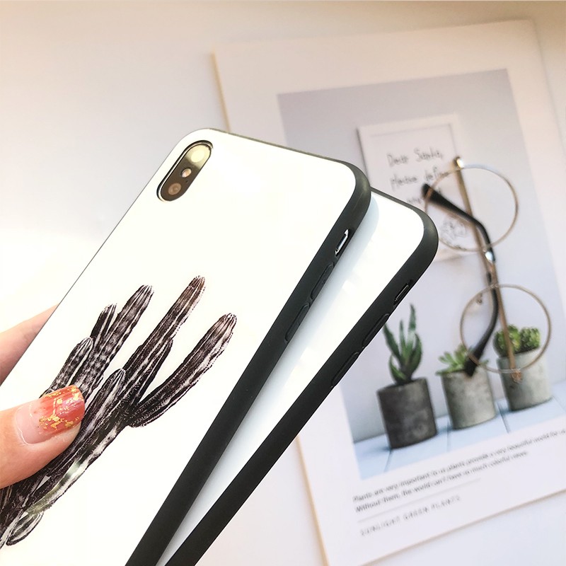 Ốp iphone Kính Cường Lực Xương Rồng - Bồ Công Anh cho 6/6s/7/8/x/xr/xsmax/11/12/13/plus/splus/mini/pro/promax/max-k207