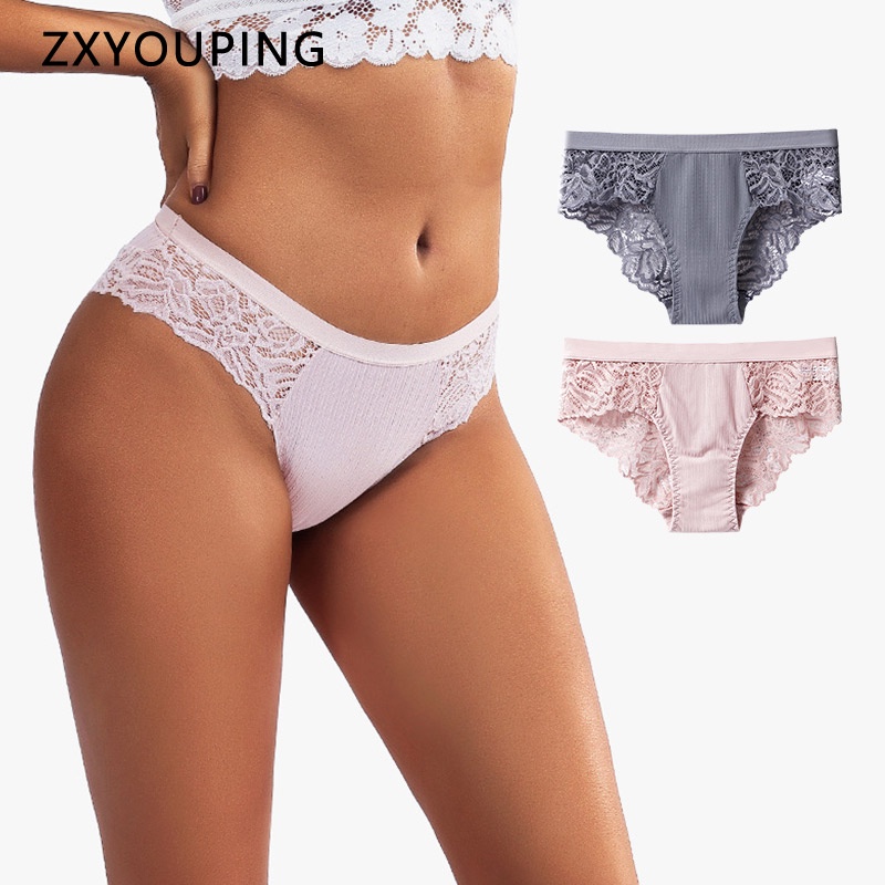Set 3 quần lót ren ZXYOUPING xuyên thấu lưng thấp size S-XXL