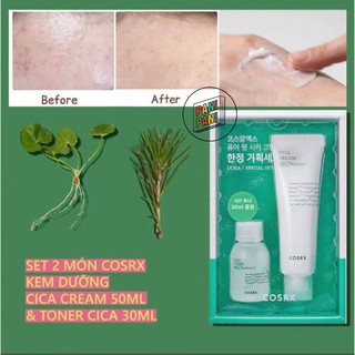 [ 100% AUTH] Set Dưỡng Da Cosrx Pure Fit Cica Cream 50ML Và Toner 30ML