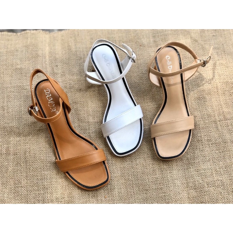 sandal bản ngang gót lục giác 5p