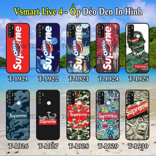Ốp Lưng Vsmart Live 4 dẻo đen in hình Supreme