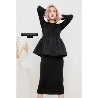 Modesty - Váy nỉ bèo bụng Saco Dress
