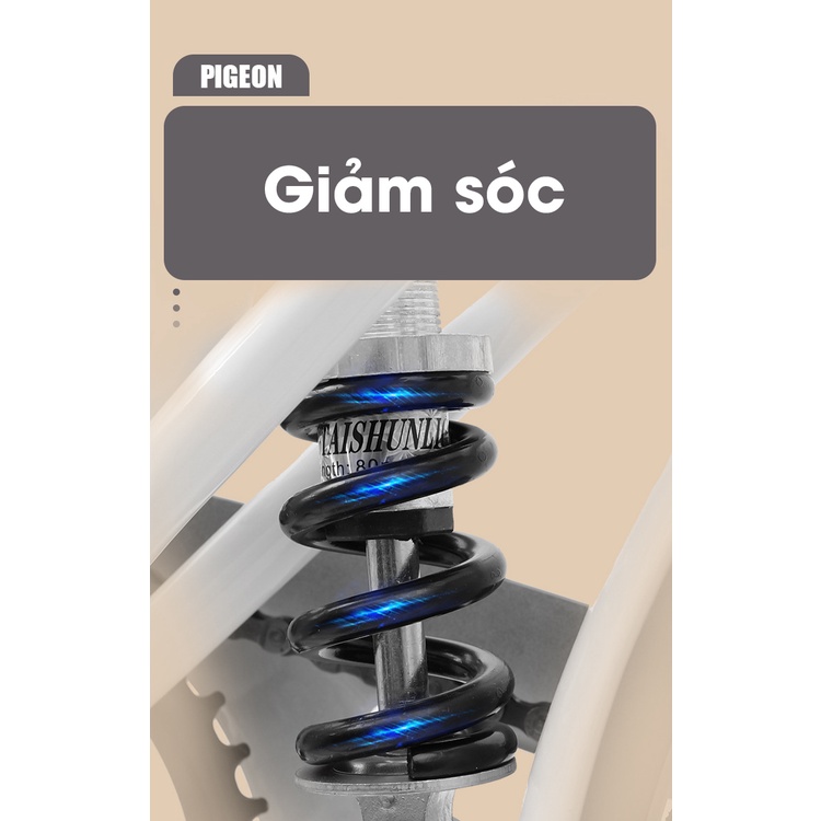 Xe đạp gấp siêu nhẹ nhiều tốc độ Pigeon, Forever - hàng sẵn trắng, đen