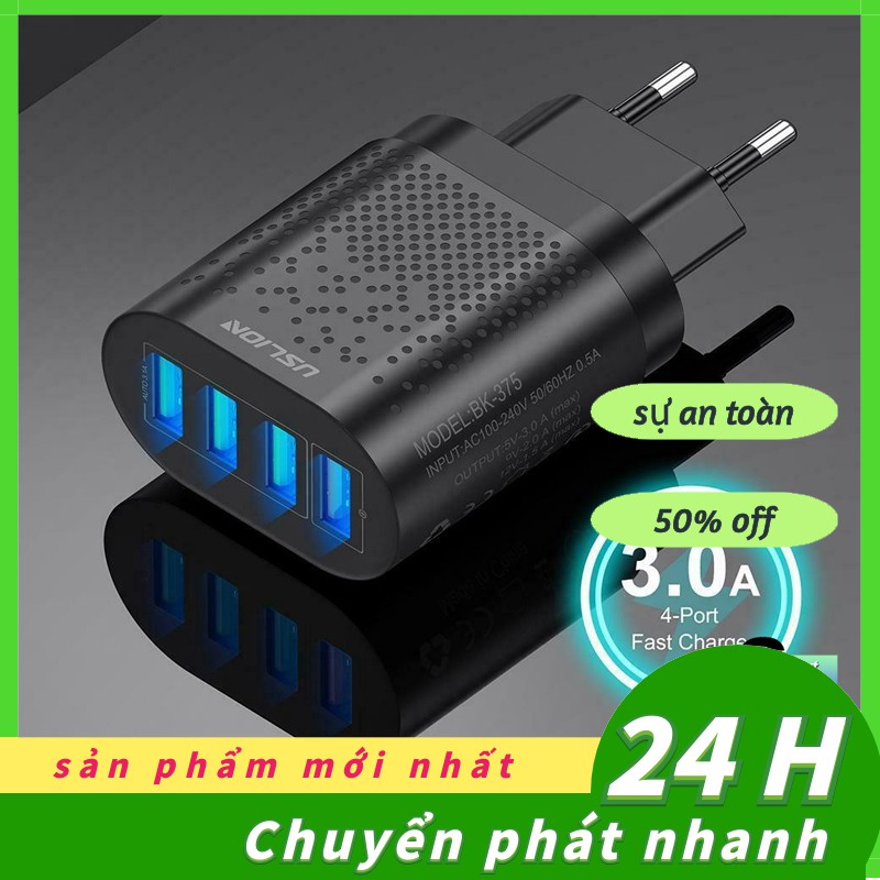 Adapter sạc nhanh QC 3.0 3 cổng USB chất lượng cao