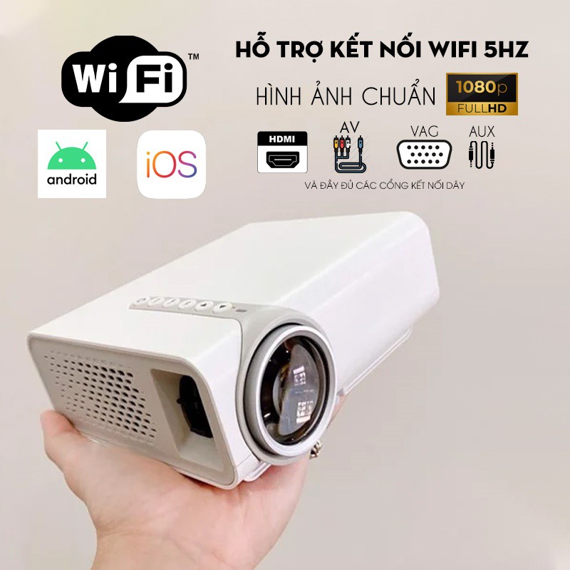 Máy Chiếu Mini YG530 Kết Nối Không Dây Qua Wifi Có Cổng Cắm HDMI+VGA Nhập Khẩu Chính Hãng