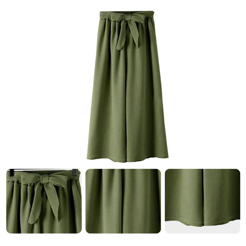 Quần Baggy Dài Dáng Rộng Suông Lưng Cao Co Giãn Màu Trơn Thời Trang Mùa Hè Cho Nữ