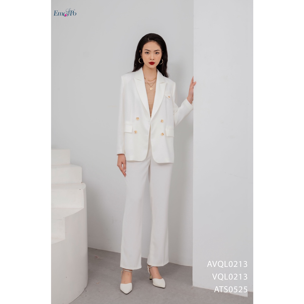 Áo Blazer Emspo dáng công sở trẻ túi 2 bên AVQL0213