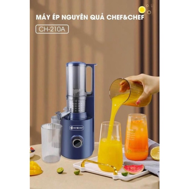 MÁY ÉP NGUYÊN QUẢ TỐC ĐỘ CHẬM  CHEF&amp;CHEF CH-210A HÀNG CAO CẤP BẢO HÀNH 12 THÁNG tongkhodochoi.12