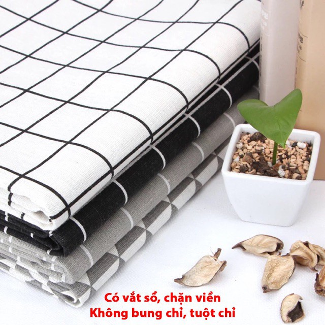 2P11 Thảm Vải bố chụp ảnh 50x100 có vắt sổ chặn viền kẻ caro dùng làm phông nền chụp ảnh đẹp Hàn Quốc insta