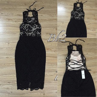 Đầm body ren cổ yếm đan dây lưng (trắng, đỏ, đen)