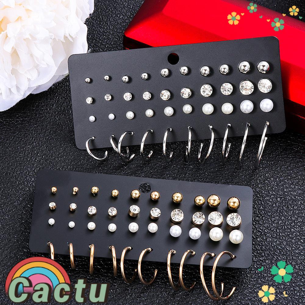 Bộ Khuyên Tai Dạng Vòng Tròn Tối Giản Cho Nữ