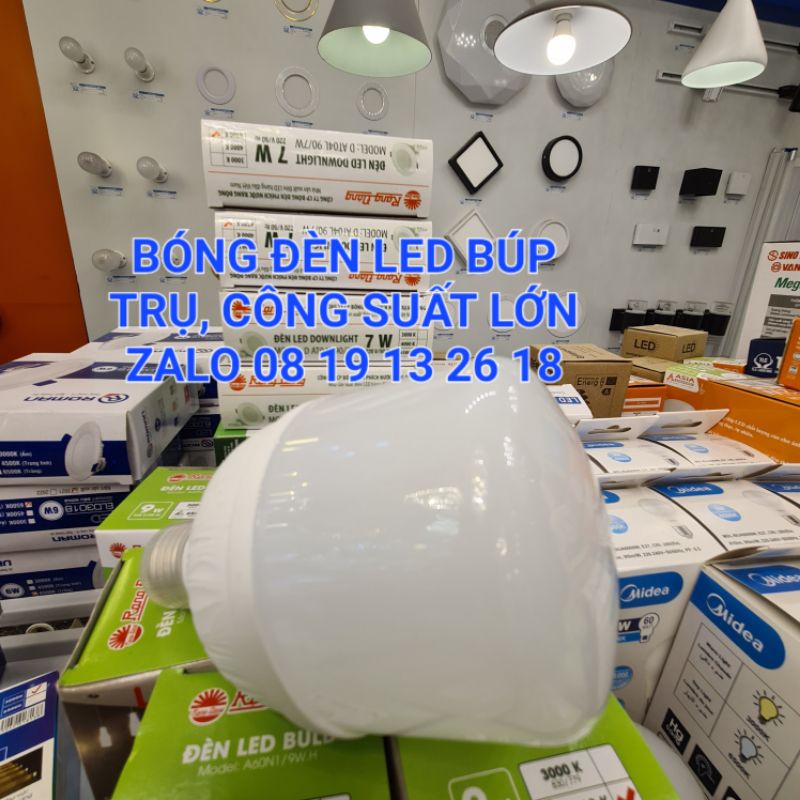 Bóng đèn Led Búp trụ Asia DOB công suất lớn 15->60W, sử dụng đui E27 bảo hành chính hãng 2 năm