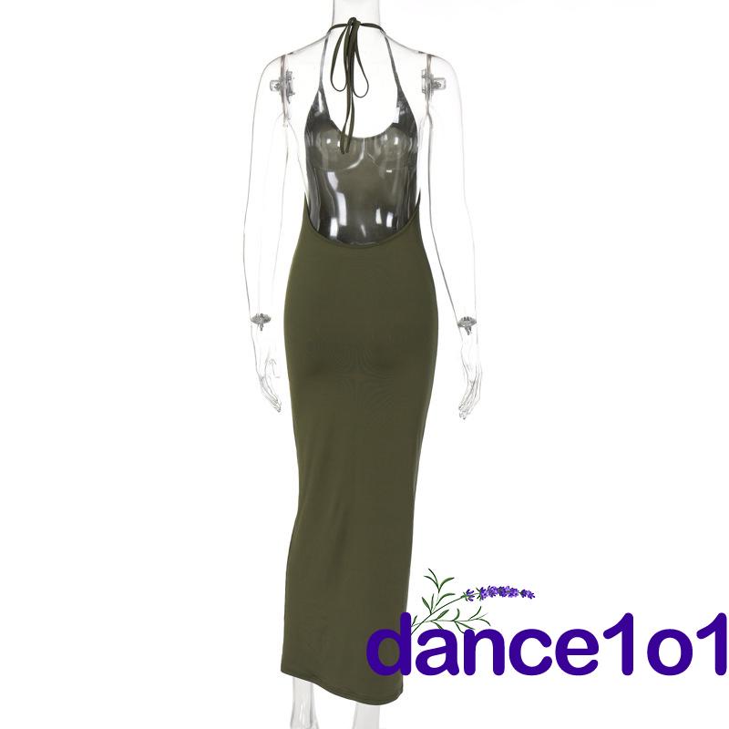 Đầm Dài Ôm Dáng Hở Lưng Màu Sắc Trơn 1O1- Dành Cho Nữ