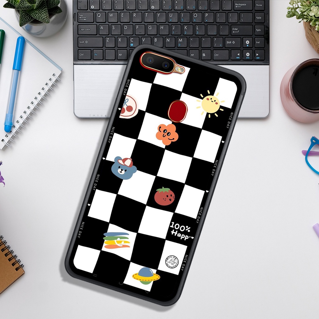 Ốp Lưng OPPO A5S - A7 - A12 - F9 , In Hình &quot;Black Heart&quot; Phong Cách Đẹp.