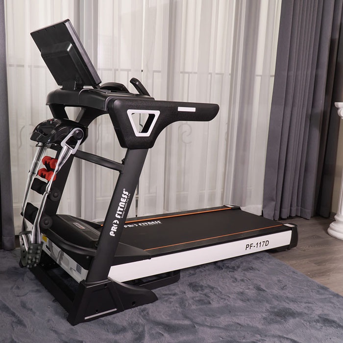 Máy chạy bộ điện đa năng PF-117D động cơ 4.5HP + nâng độ dốc tự động + màn hình tích hợp Android