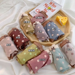 Sugar Heartbeat Point Moradi Color Bow Không có dấu vết thoáng khí Trung bình eo ren Túi cotton mỏng Hip Ladies Tribute