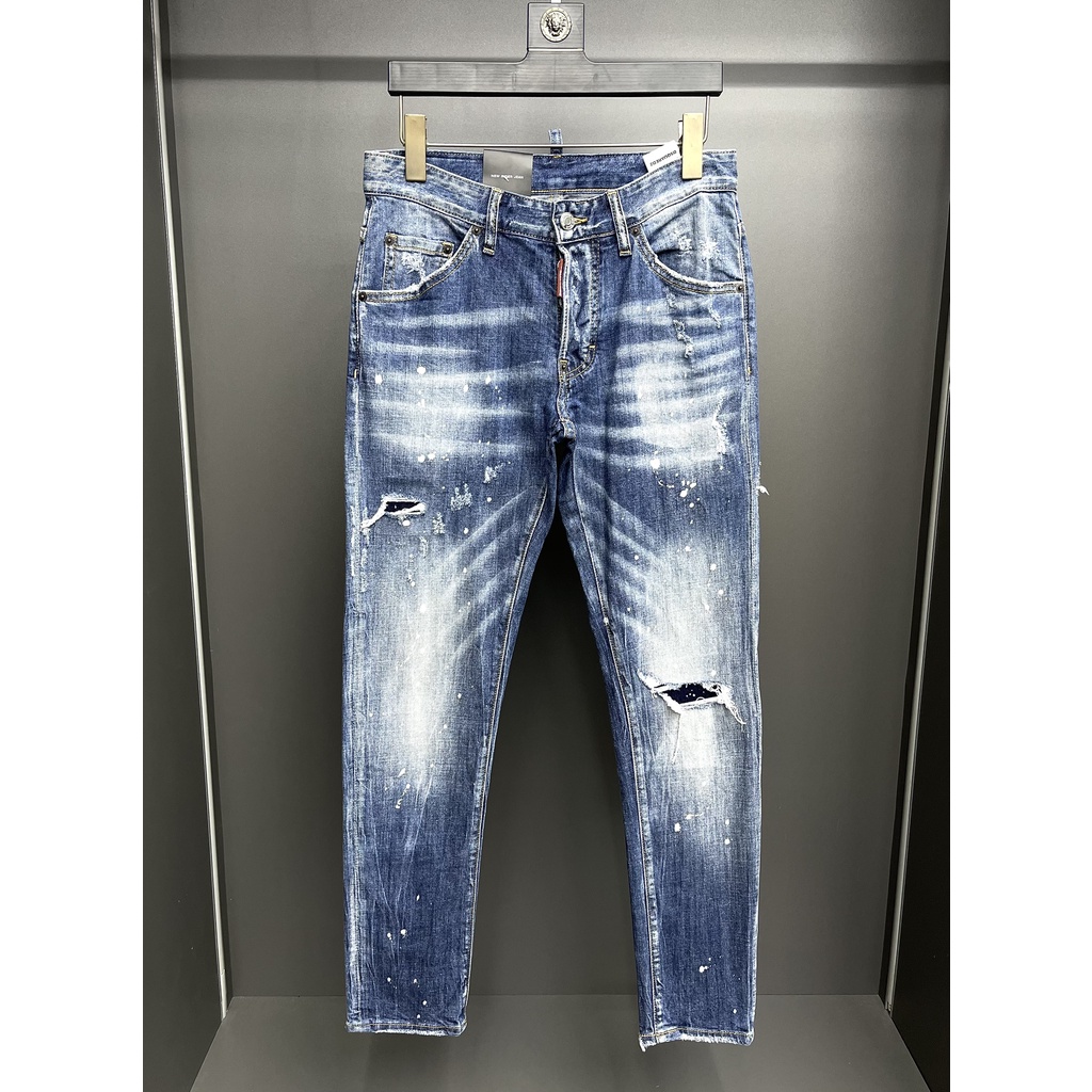 Quần Jean Dsquared2 DSQ rách bạc sờn mài wash gối LA 2022 on web