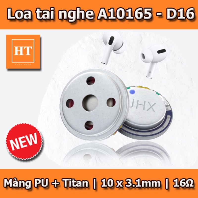 Loa tai nghe TWS A10165-D16 giảm tiếng ồn, màng PU + titan tổng hợp siêu mỏng, cho âm thanh HD, đường kính 10mm