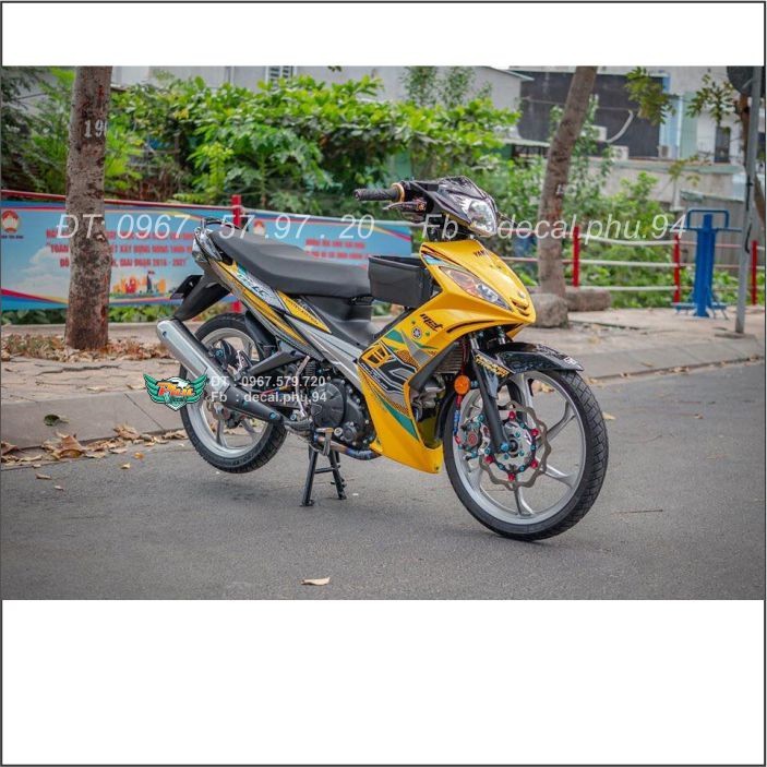 Tem rời Exciter 135 Lc vàng xám xanh tổ ong (V)