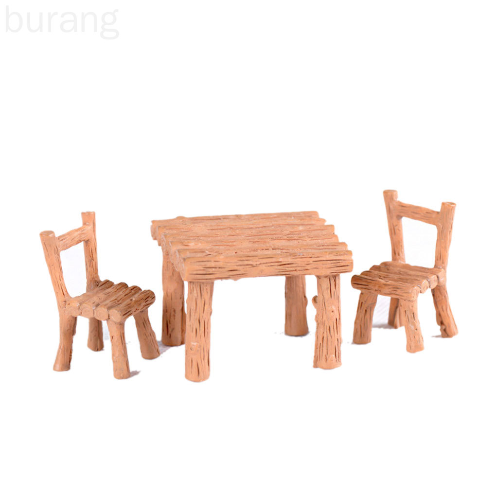 3 Mô hình bàn ghế/ Cầu thang mini trang trí sân vườn