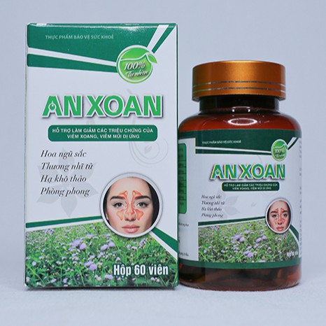 An Xoan – Hỗ trợ giảm các triệu chứng ngạt mũi do viêm xoang, viêm mũi dị ứng (60 viên)