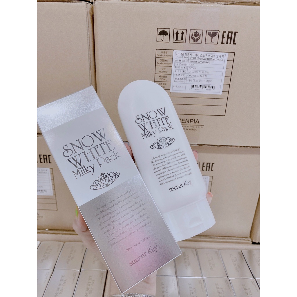 Kem Ủ Trắng Da Dành Cho Mặt Và Cơ Thể Secret Key Snow White Milky Pack 200g