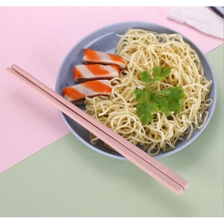 Đũa Ăn Chống Trượt Bằng Sợi Rơm Lúa Mì Thân Thiện Với Môi Trường (4 Màu)