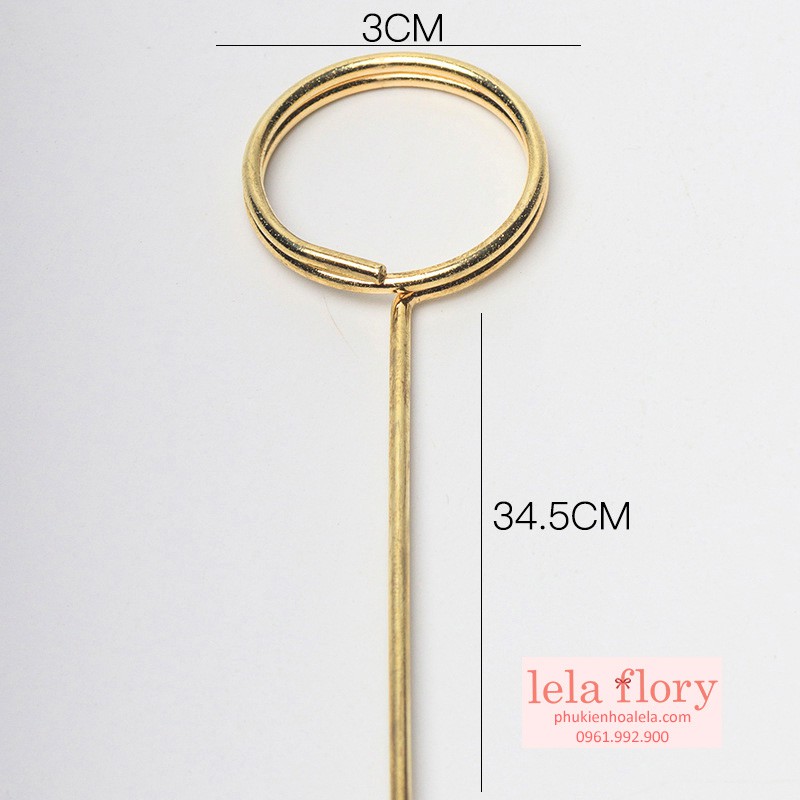 Que cài thiệp, biển chúc mừng bằng sắt màu Gold - PKK0021