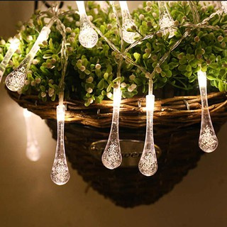 Dây đèn LED hình giọt nước pha lê trong suốt 10m 50 Bóng- dây led trang trí giọt nước siêu xinh