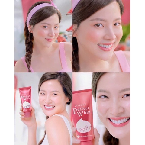 Sữa Rửa Mặt Senka Dưỡng Da Sáng Hồng 100g, hồng đậm