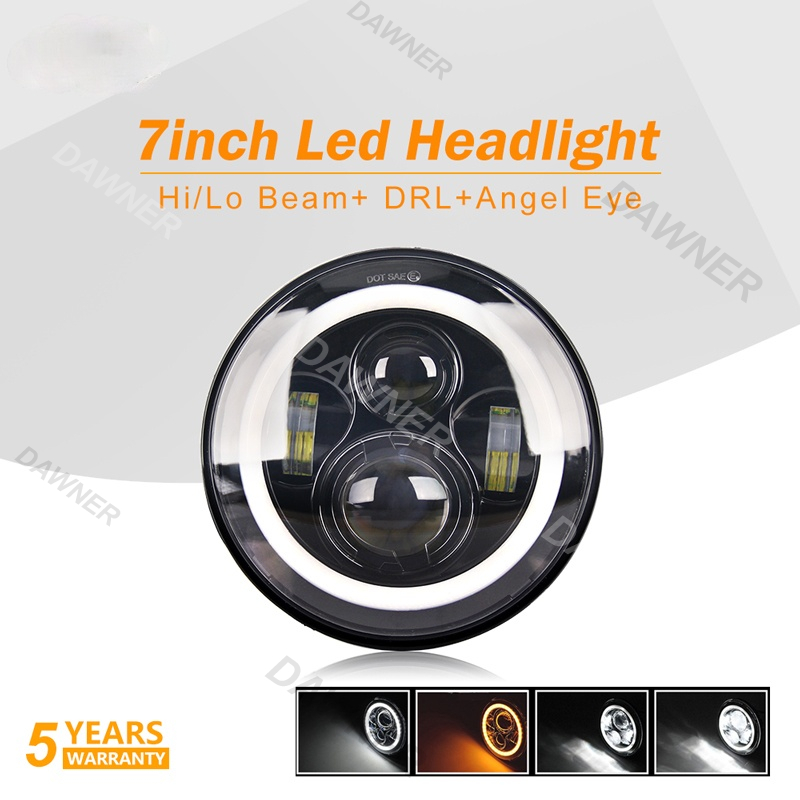 Đèn pha LED 17.78 cm 4x4 9000lm 12v 24v tia sáng cao/ thấp 3500k 6500k cho xe moto