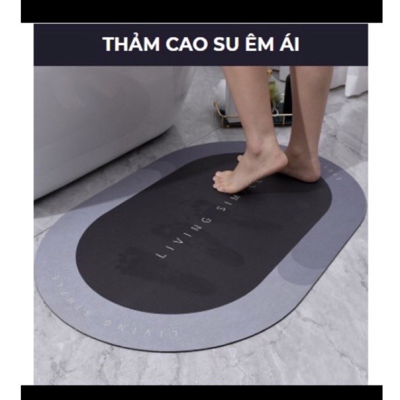 Thảm lau chân SUPO Mart kích thước 40x60Cm, thảm chùi chân silicon chống trượt, thầm nước