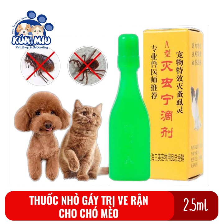 Nhỏ gáy trị ve, rận, bọ chét cho chó mèo hàng Trung Quốc nội địa