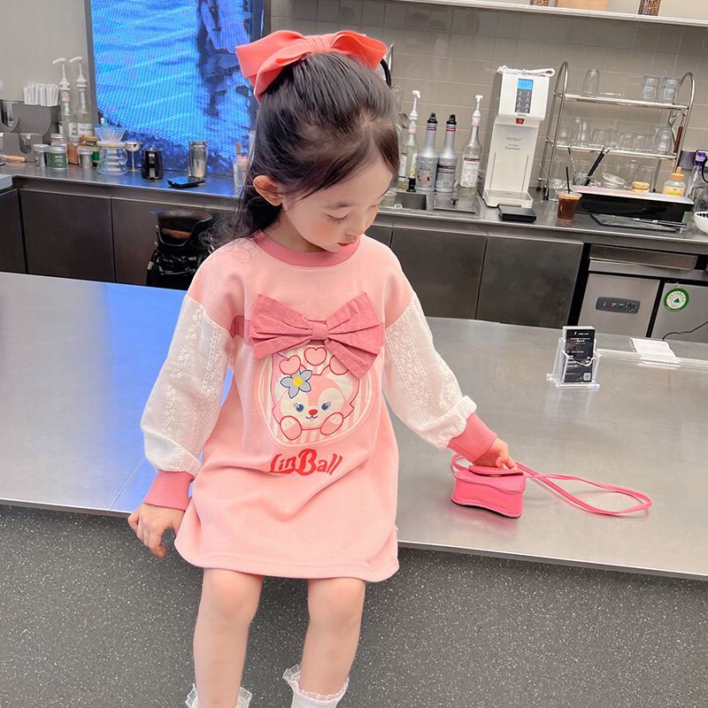 Đầm Tay Dài Thời Trang Xuân Thu Xinh Xắn Cho Bé Gái