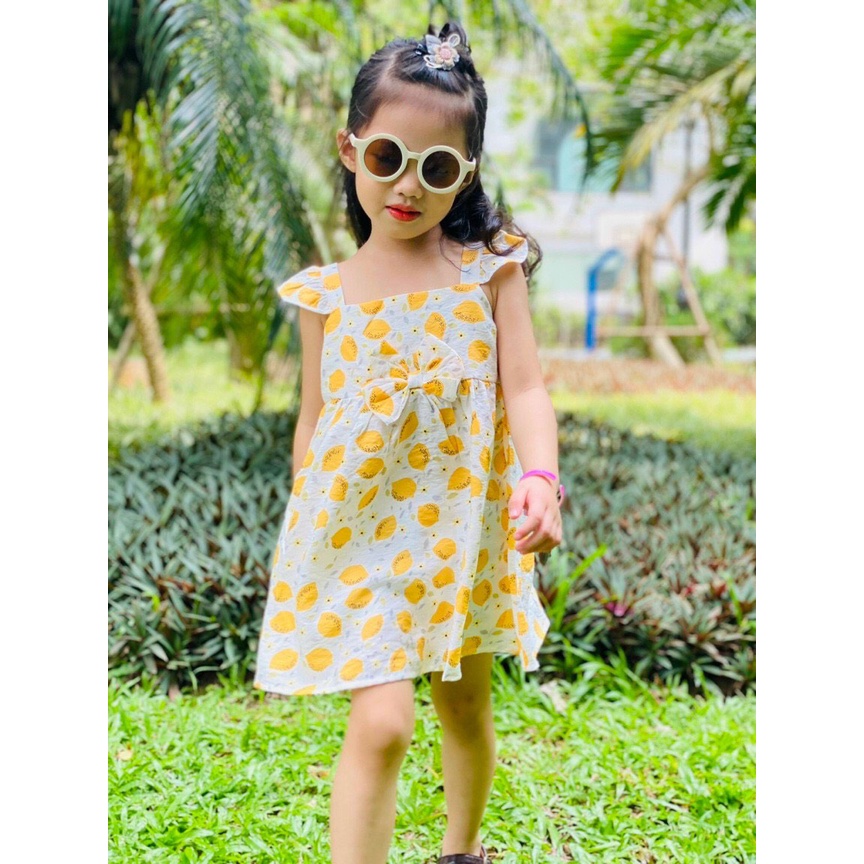 [Xả kho] Váy đầm bé gái cánh tiên vải thô đũi Litibaby size 7-30kg - VLB