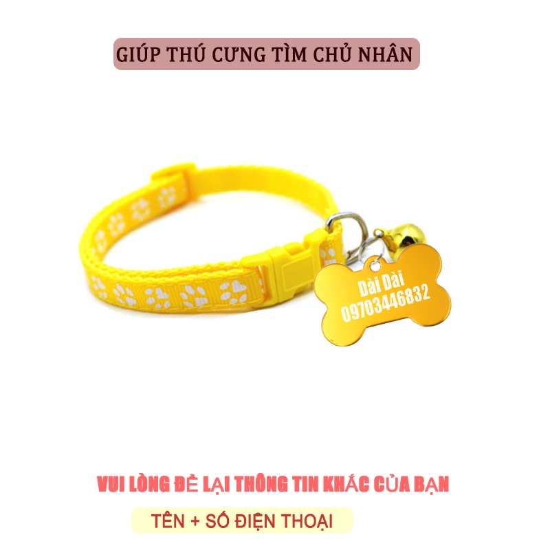 Thẻ Tên Thú Cưng -  Vòng đeo cổ 2 lớp cho chó mèo