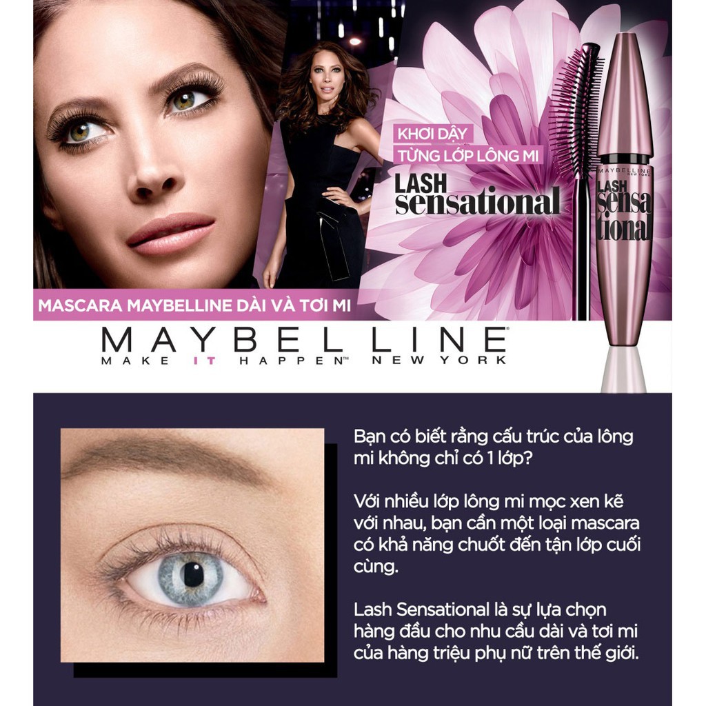 Mascara Maybelline Lash Sensational Mascara (Hồng nude)