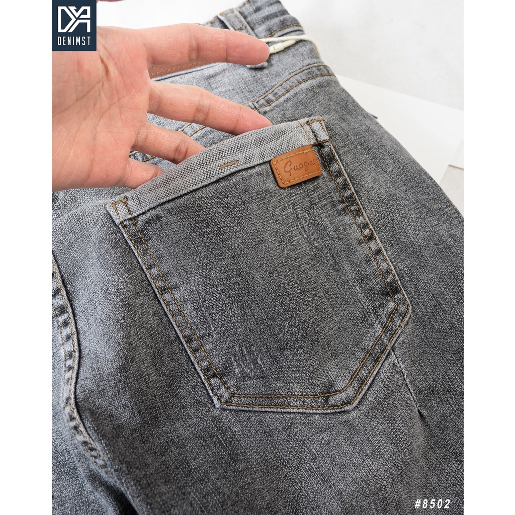 Quần Jeans Nam Xám Khói Cao Cấp DENIMST 8502 Dáng Carrot Fit