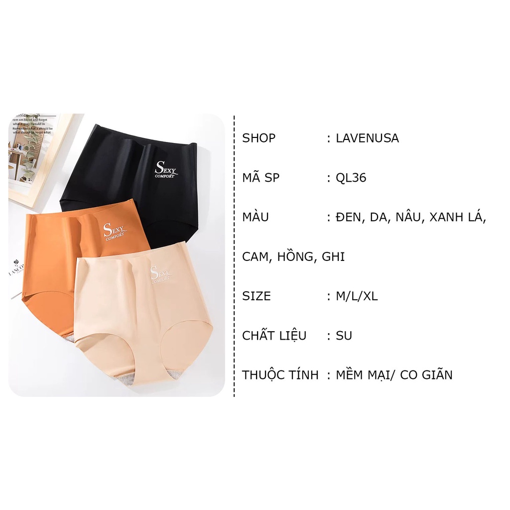 Quần lót su cạp cao không đường may cao cấp mềm mại nâng mông LAVENUSA QL36