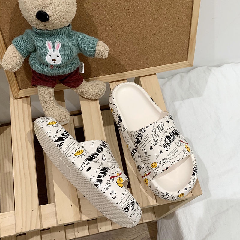 Dép quai ngang hoạ tiết chuông gió, dép đi biển unisex nam nữ thời trang, đi chơi, êm chân siêu xinh
