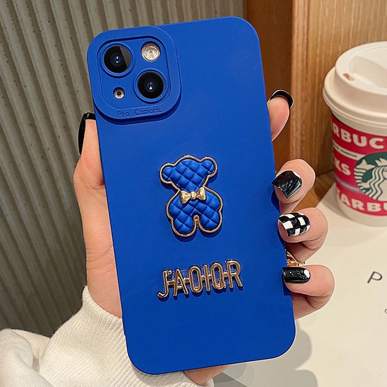 Ốp Điện Thoại Màu Xanh Dương Sang Trọng In Hình Gấu Cho Redmi 8 8A 9 9T 9A 9i 9C Note 7 8 Pro POCO X3 NFC M3