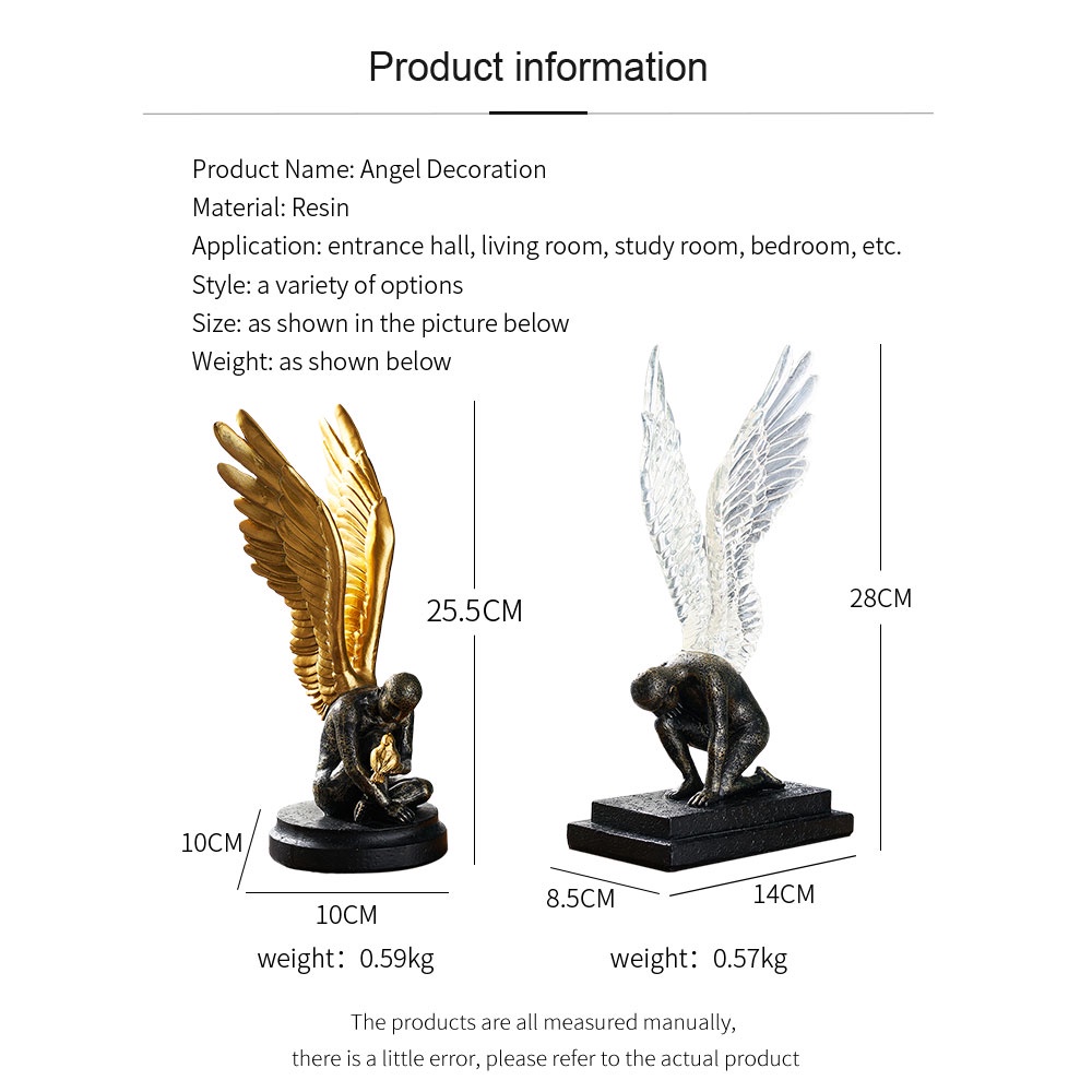 Mô Hình Cánh Thiên Thần 3D Sống Động Bằng Nhựa Resin Phong Cách Bắc Âu Yoyoyo01