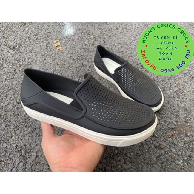 GIÀY NHỰA CROCS CITILANE ROKA SLIP ON CHO NAM MÀU ĐEN XUẤT XỊN FULL BOX