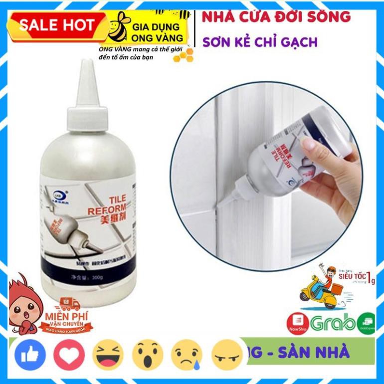 Sơn Kẻ Chỉ Gạch Tường, Sàn Nhà Giúp Trắng Sáng Viền Gạch Nát - Siêu Tiện Dụng