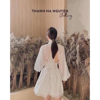 VÁY TRẮNG CỔ BÈO