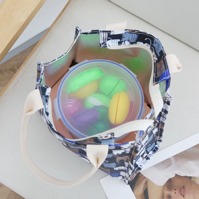 Túi Đựng Hộp Cơm Trưa Giữ Nhiệt Lá Nhôm Họa Tiết Hoạt Hình Dễ Thương Phong Cách Mới Cho Văn Phòng