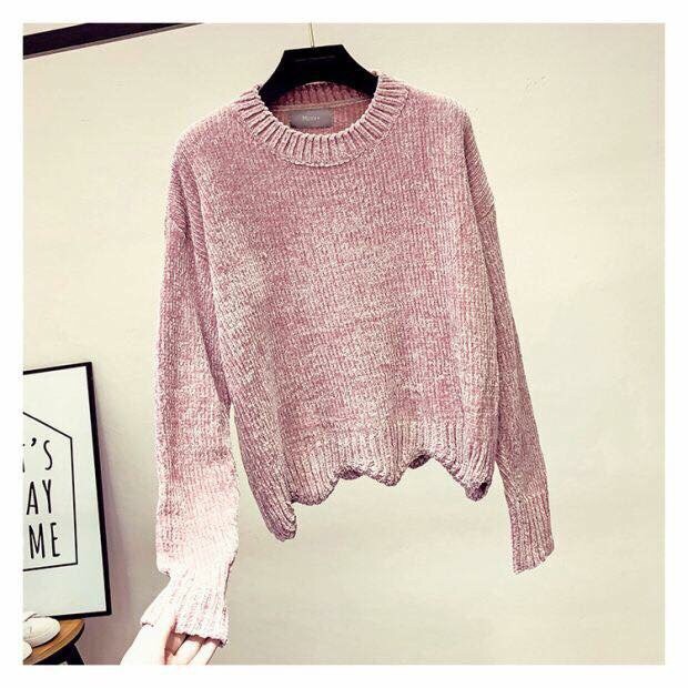 ÁO LEN NHUNG HỒNG