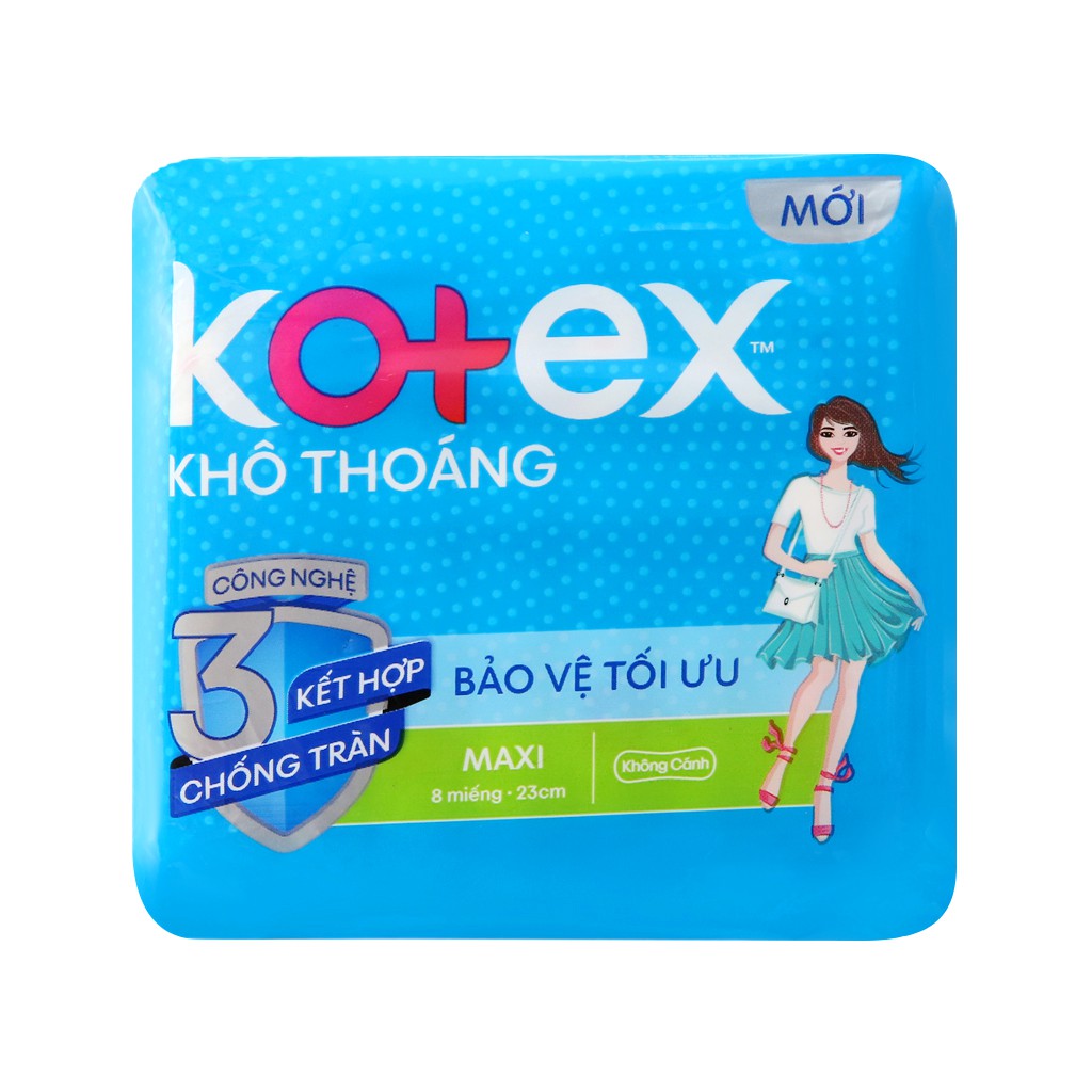 Băng vệ sinh Kotex khô thoáng Maxi không cánh 8 miếng